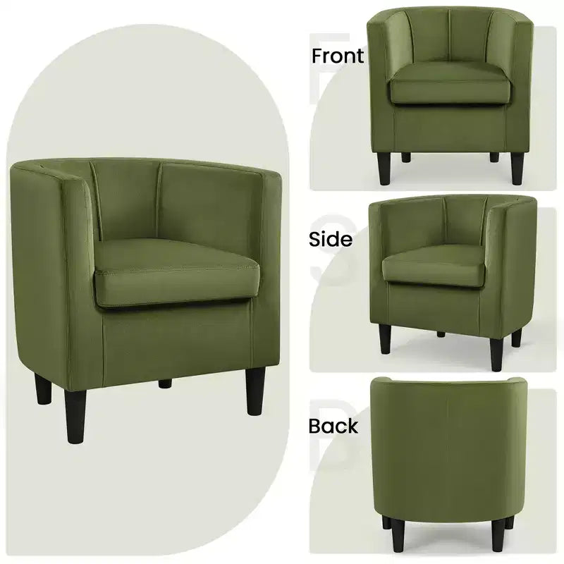 Yaheetech Lot de 2 fauteuils ronds en forme de tonneau pour salon, chambre, salle de réception