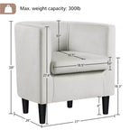 Yaheetech Lot de 2 fauteuils ronds en forme de tonneau pour salon, chambre, salle de réception