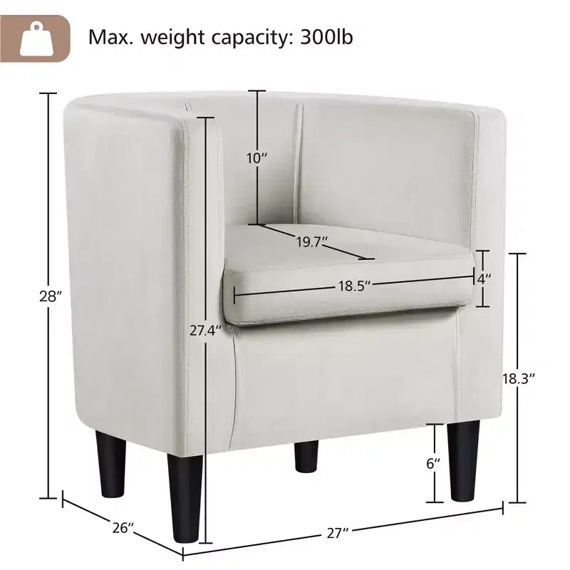 Yaheetech Lot de 2 fauteuils ronds en forme de tonneau pour salon, chambre, salle de réception