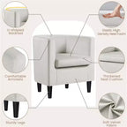 Yaheetech Lot de 2 fauteuils ronds en forme de tonneau pour salon, chambre, salle de réception