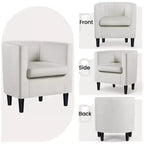 Yaheetech Lot de 2 fauteuils ronds en forme de tonneau pour salon, chambre, salle de réception