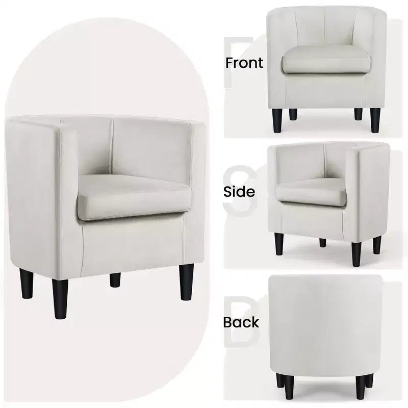 Yaheetech Lot de 2 fauteuils ronds en forme de tonneau pour salon, chambre, salle de réception