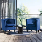 Yaheetech Lot de 2 fauteuils ronds en forme de tonneau pour salon, chambre, salle de réception