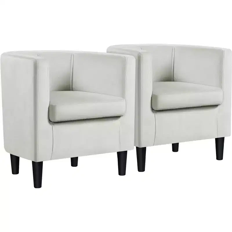Yaheetech Set of 2 Barrel-Shaped Arm Chair for Living Room, Bedroom, Reception Room