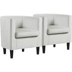Yaheetech Set of 2 Barrel-Shaped Arm Chair for Living Room, Bedroom, Reception Room