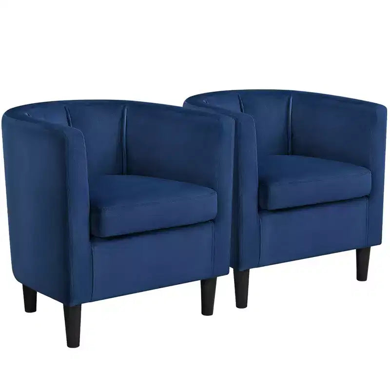 Yaheetech Lot de 2 fauteuils ronds en forme de tonneau pour salon, chambre, salle de réception