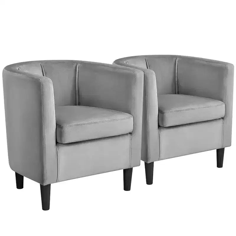 Yaheetech Lot de 2 fauteuils ronds en forme de tonneau pour salon, chambre, salle de réception
