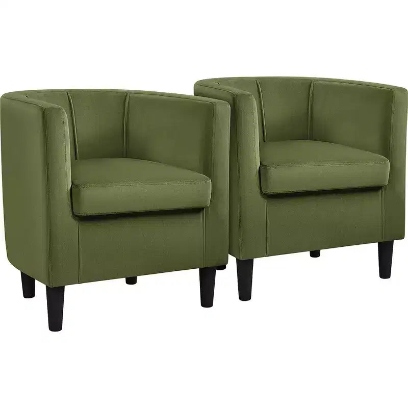 Yaheetech Lot de 2 fauteuils ronds en forme de tonneau pour salon, chambre, salle de réception