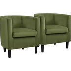 Yaheetech Lot de 2 fauteuils ronds en forme de tonneau pour salon, chambre, salle de réception