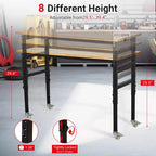 Workbench, Adjustable Workbench with Scale, Pegboard and 6 Hooks, 2200LBS Load Capacity Worktable for Garage, Office, Home