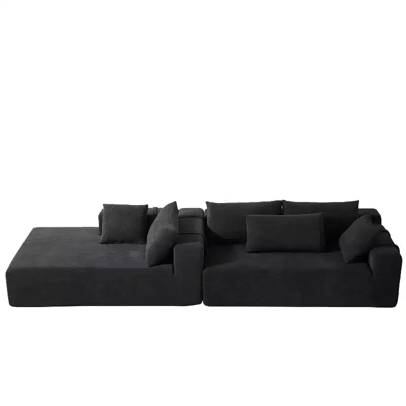 Canapé sectionnel moderne en chenille, ensemble de canapés modulaires en forme de L de 108 po avec 6 coussins pour salon