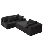 Canapé sectionnel moderne en chenille, ensemble de canapés modulaires en forme de L de 108 po avec 6 coussins pour salon