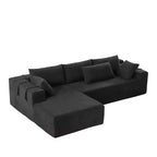 Canapé sectionnel moderne en chenille, ensemble de canapés modulaires en forme de L de 108 po avec 6 coussins pour salon