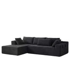 Canapé sectionnel moderne en chenille, ensemble de canapés modulaires en forme de L de 108 po avec 6 coussins pour salon