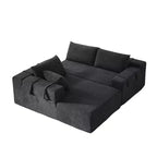 Canapé sectionnel moderne en chenille, ensemble de canapés modulaires en forme de L de 108 po avec 6 coussins pour salon
