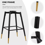 Bekrvio Swivel Barstools with Back, Counter Height, Velvet Upholstered, 29, Black