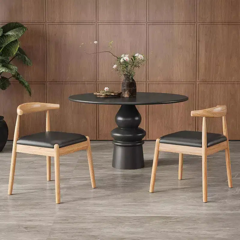 Lot de 2 chaises de salle à manger en similicuir noir naturel Pexfix