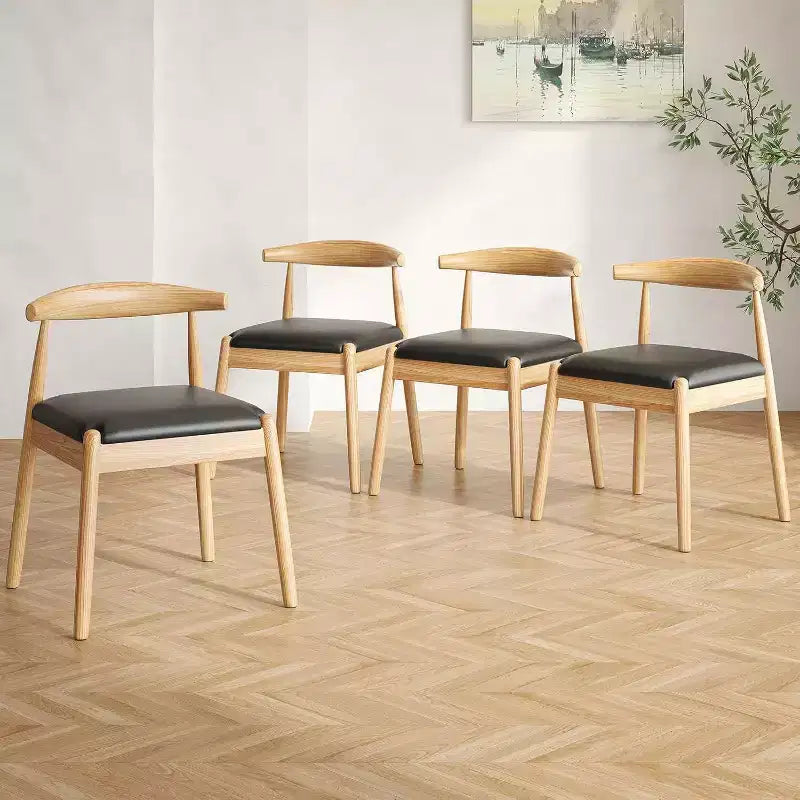 Lot de 2 chaises de salle à manger en similicuir noir naturel Pexfix