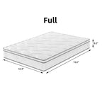 Matelas hybride de 25 cm, taille complète – Mousse à mémoire de forme infusée de gel, ressorts ensachés, respirant, durable, matelas en boîte