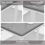 Lot de 3 bacs de rangement transparents empilables avec 5 portes ouvrantes et roulettes, grands conteneurs pliables en plastique pour loisirs créatifs, organisateurs de placard pour chambres à coucher