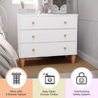 Commode en bois à 3 tiroirs Buzz & Bloom pour petites chambres d'enfants