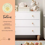 Commode en bois à 3 tiroirs Buzz & Bloom pour petites chambres d'enfants