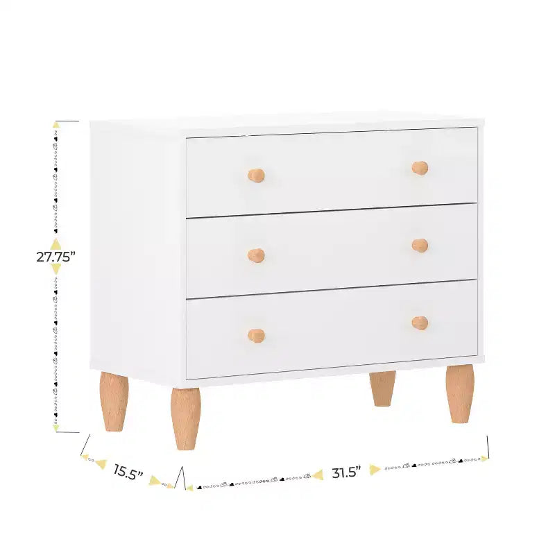 Commode en bois à 3 tiroirs Buzz & Bloom pour petites chambres d'enfants