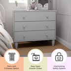 Commode en bois à 3 tiroirs Buzz & Bloom pour petites chambres d'enfants