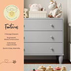 Commode en bois à 3 tiroirs Buzz & Bloom pour petites chambres d'enfants