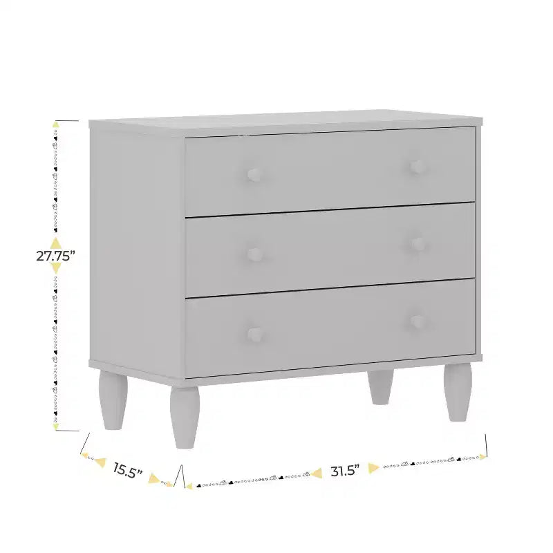 Commode en bois à 3 tiroirs Buzz & Bloom pour petites chambres d'enfants