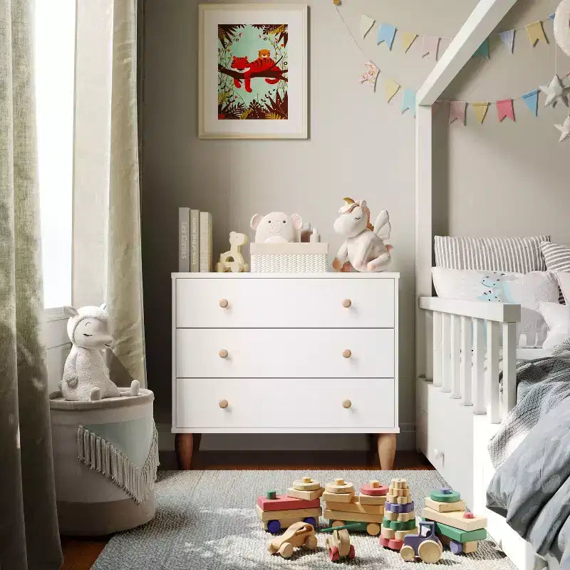 Commode en bois à 3 tiroirs Buzz & Bloom pour petites chambres d'enfants