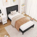 Costway Twin/Full/Queen Size Bed Frame with High Headboard & Wooden Slats No Box Spring Needed