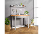 Seville Classics UltraHD Lighted Workcenter w/ Wood Top and Pegboard