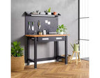 Seville Classics UltraHD Lighted Workcenter w/ Wood Top and Pegboard