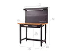 Seville Classics UltraHD Lighted Workcenter w/ Wood Top and Pegboard