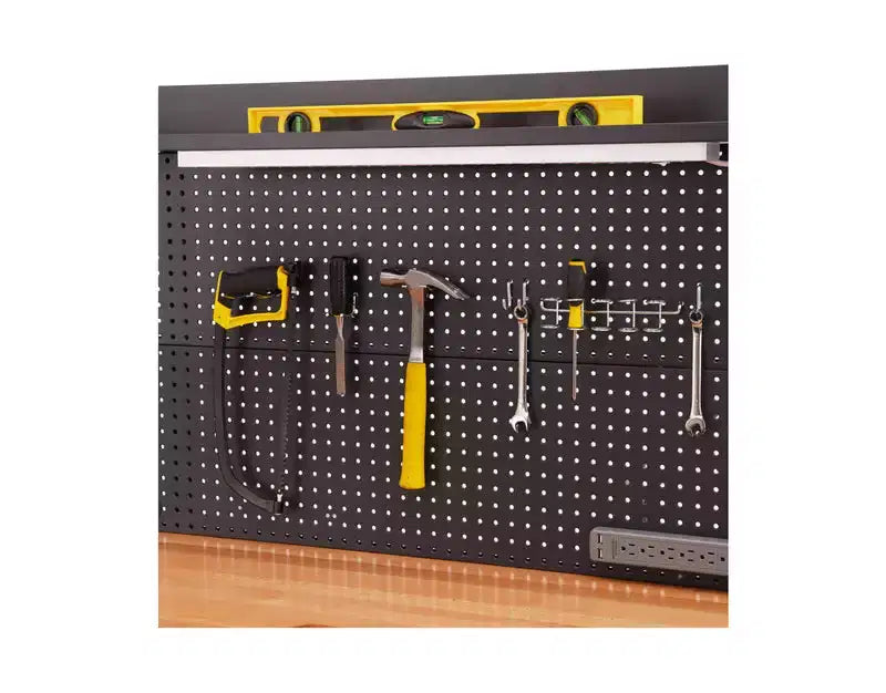 Seville Classics UltraHD Lighted Workcenter w/ Wood Top and Pegboard