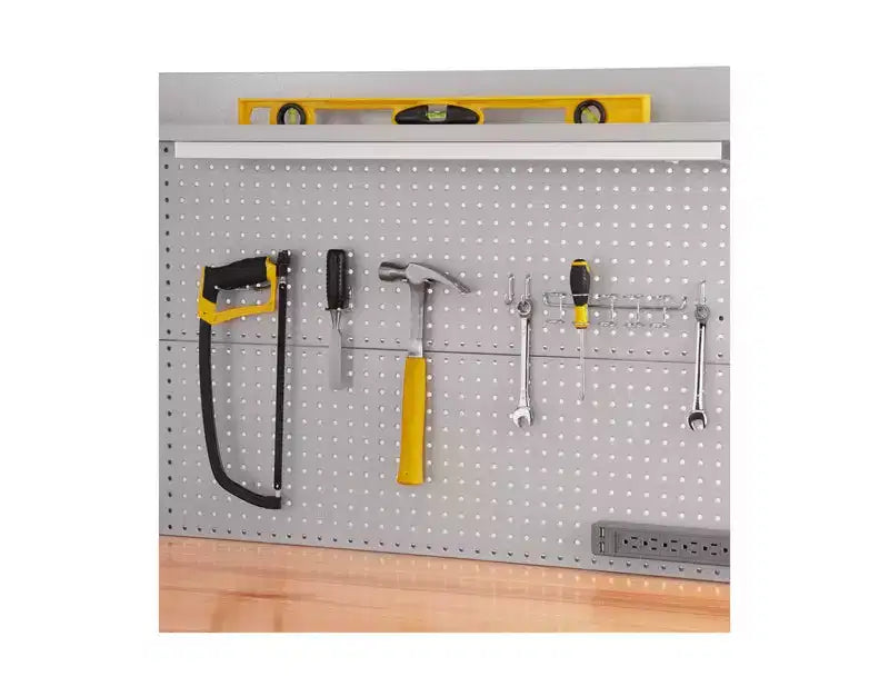 Seville Classics UltraHD Lighted Workcenter w/ Wood Top and Pegboard