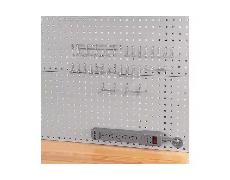 Seville Classics UltraHD Lighted Workcenter w/ Wood Top and Pegboard