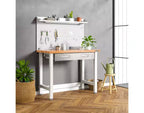 Seville Classics UltraHD Lighted Workcenter w/ Wood Top and Pegboard