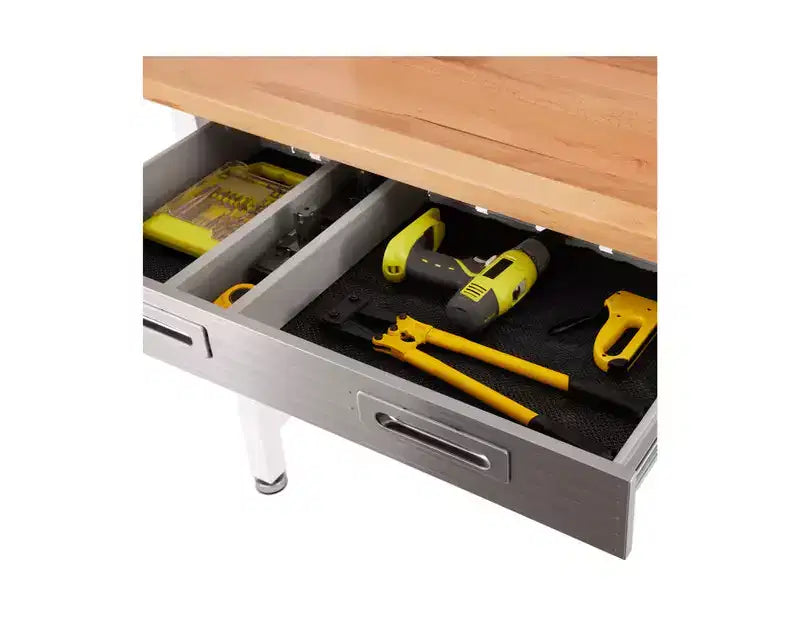 Seville Classics UltraHD Lighted Workcenter w/ Wood Top and Pegboard