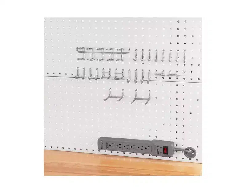 Seville Classics UltraHD Lighted Workcenter w/ Wood Top and Pegboard