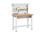 Seville Classics UltraHD Lighted Workcenter w/ Wood Top and Pegboard