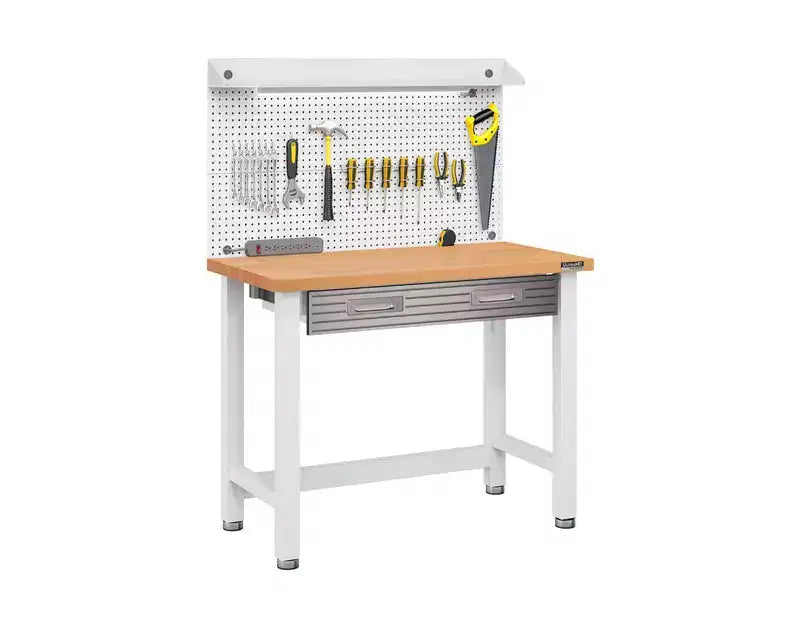 Seville Classics UltraHD Lighted Workcenter w/ Wood Top and Pegboard