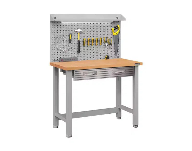 Seville Classics UltraHD Lighted Workcenter w/ Wood Top and Pegboard