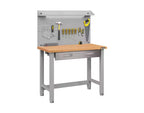 Seville Classics UltraHD Lighted Workcenter w/ Wood Top and Pegboard