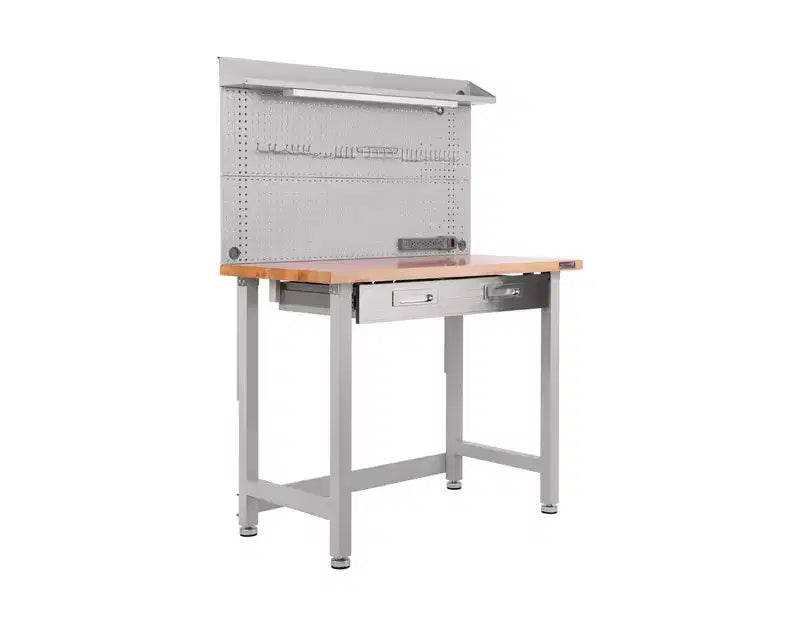 Seville Classics UltraHD Lighted Workcenter w/ Wood Top and Pegboard