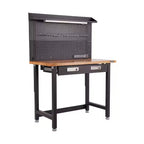 Seville Classics UltraHD Lighted Workcenter w/ Wood Top and Pegboard