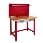 Seville Classics UltraHD Lighted Workcenter w/ Wood Top and Pegboard