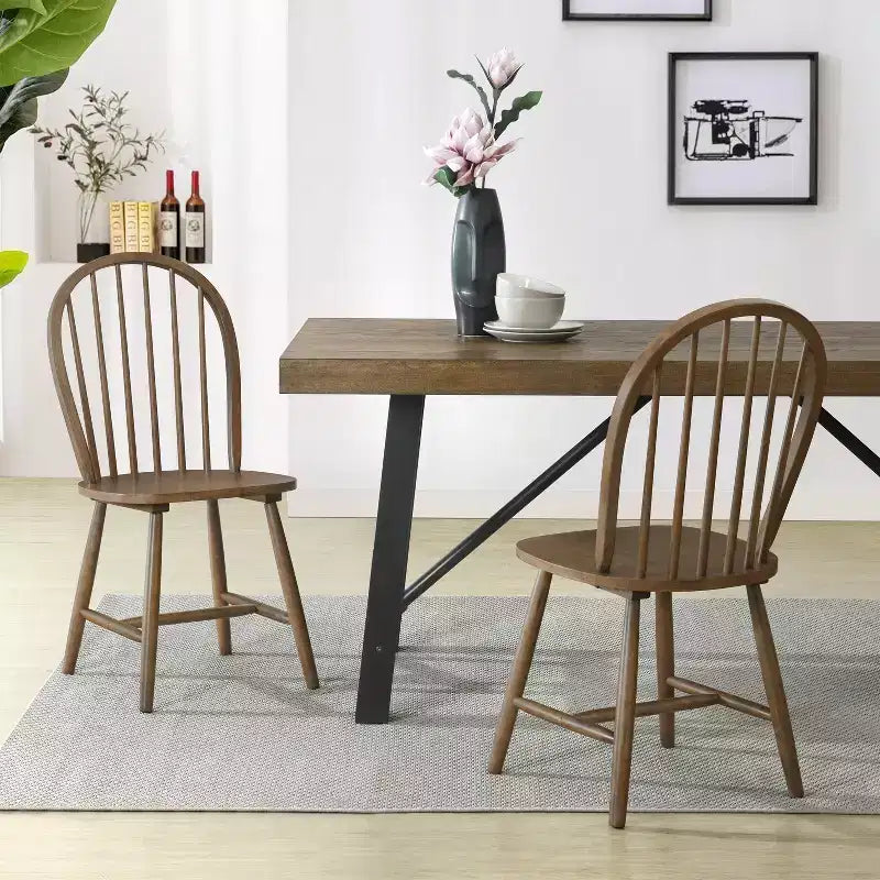 Christopher Knight Home Jafet Chaises de salle à manger sans accoudoirs à dossier haut en fuseau de ferme (Lot de 2)
