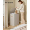 44.9 Gal Large Laundry Hamper with Lid, 2 Compartment Dirty Clothes Basket, Removable Inner Bags & Handles, 22x15.7x29.5 Inches